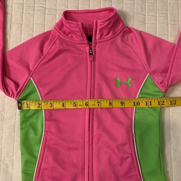 Under Armor Baby Girls Pink And Green Track Jacket, Size 4 - Picture 13 of 15